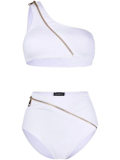 Moeva Asymmetric Bikini In White