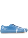 Maison Margiela Tabi Paint Canvas Sneakers In Blue