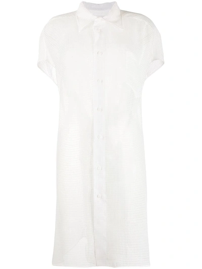 Maison Margiela Oversized Mesh Shirt In White