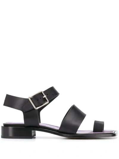 Maison Margiela Square Toe Sandals In Black