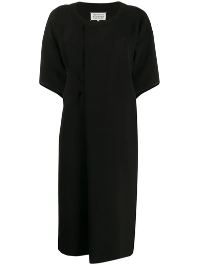 Maison Margiela Pleated T-shirt Dress In Black