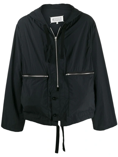 Maison Margiela Hooded Sports Jacket In Black