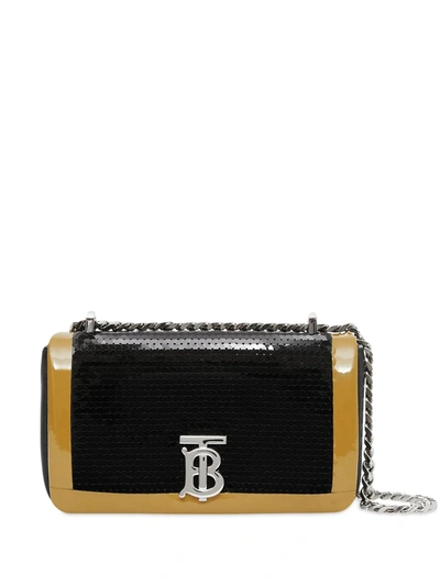 Burberry Mini Tape Detail Sequined Lola Bag In Black
