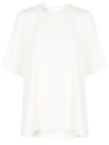 Co Silk Short Sleeve Sweater Tee In Ivory