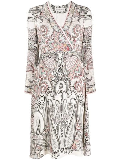 Etro Paisley-print Midi Dress In Neutrals
