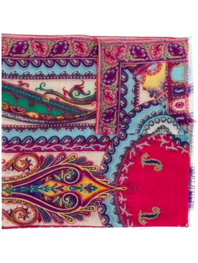 Etro Paisley Print Scarf In Pink