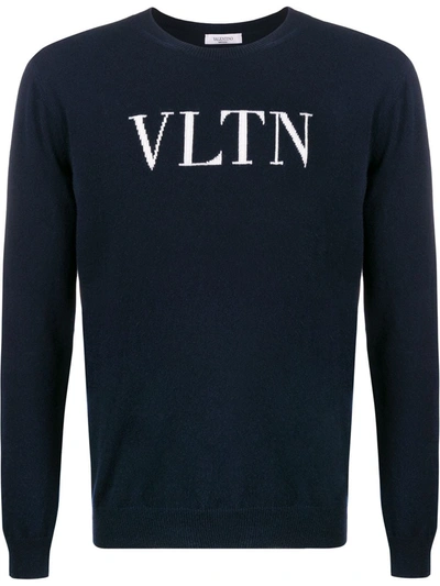 Valentino Vltn Logo Jumper In Blue