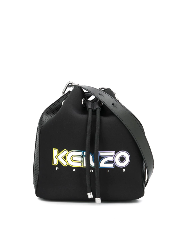 Kenzo Logo Stamp Bucket Bag In Black 
