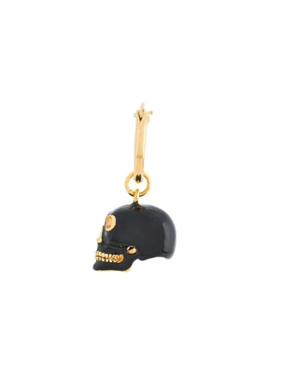 True Rocks Skull Hoop Single Earring In Gold