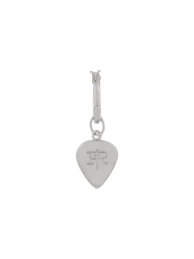 True Rocks Mini Plectrum Hoop Earring In Silver