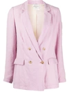 Forte Forte Double Breasted Blazer In Pink