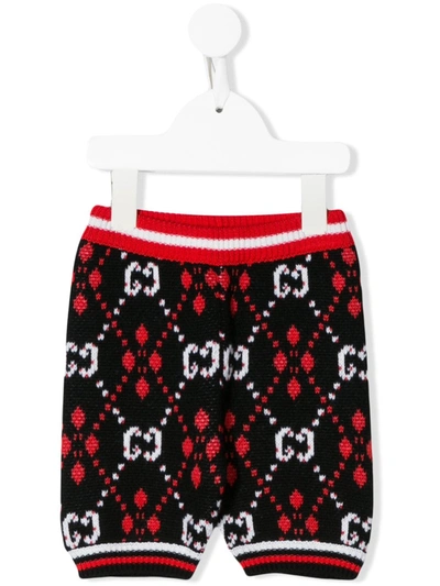 Gucci Babies' Gg Knitted Shorts In Black