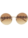 Versace Medussa Detail Sunglasses In Brown