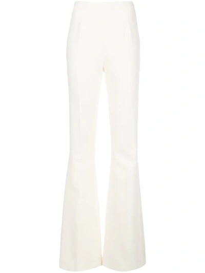 Safiyaa London High-rise Flared Trousers In White