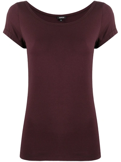 Aspesi Scoop-neck T-shirt In Red