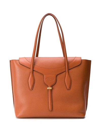 Tod's Joy Small Leather Tote In Light Brown