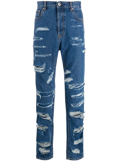 Just Cavalli Straight-leg Distressed Effect Jeans In Blue