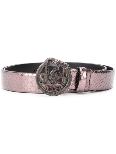 Just Cavalli Serpent Buckle Belt In Purple