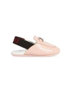 Gucci Baby Princetown Leather Slippers In Pink