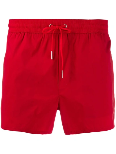Dsquared2 Logo Print Swim Shorts In Red
