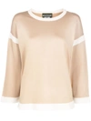 Boutique Moschino Contrast Details Jumper In Neutrals