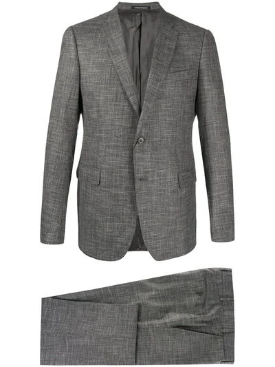 Emporio Armani Fitted Two-piece Suit In Grey