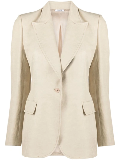 P.a.r.o.s.h Peak-lapel Single-breasted Blazer In Beige