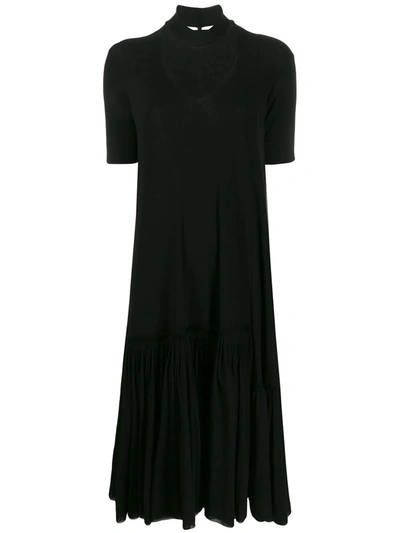 Jil Sander Choker Knit Dress In Black