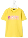 Diesel Kids' Faded Logo T-shirt In Yellow