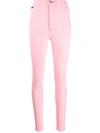 Philipp Plein High-rise Crystal-embellished Jeggings In Pink
