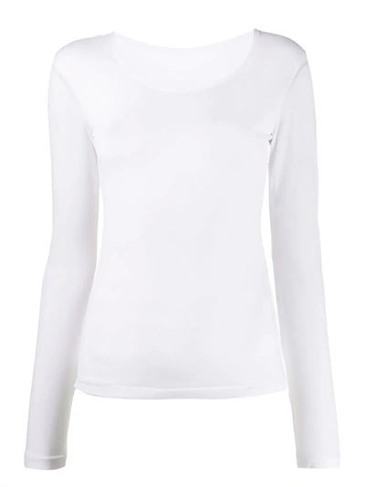 Pre-owned Yohji Yamamoto 1990s Stretch Long-sleeved Top In White