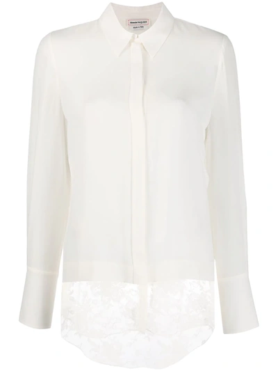 Alexander Mcqueen Lace Detail Blouse In White