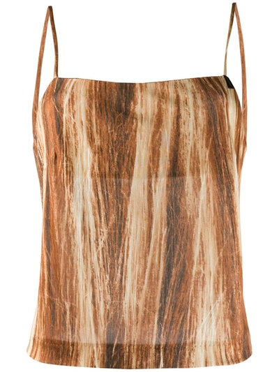 Pre-owned Maison Margiela 1990s Blurry Stripes Camisole In Brown