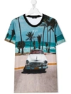 N°21 Teen Car Print Cotton T-shirt In Blue