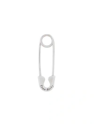 True Rocks Safety Pin Stud Earring In Silver