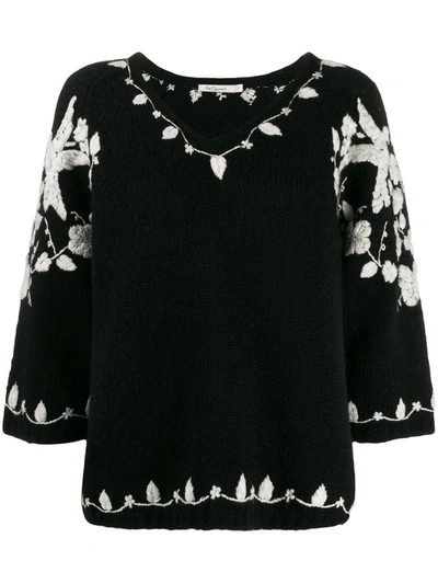 Mes Demoiselles Embroidered Design Jumper In Black