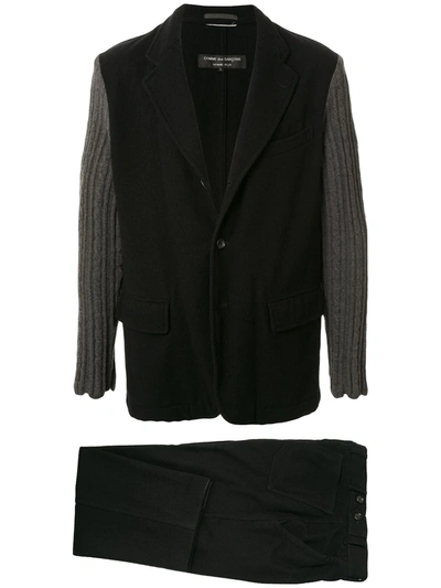 Pre-owned Junya Watanabe Knitted Sleeves Two-piece Suit In Black