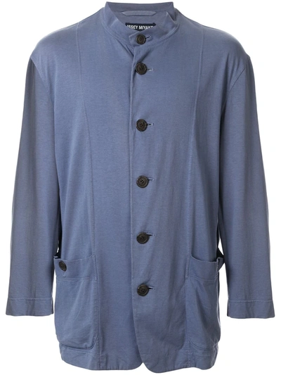 Pre-owned Issey Miyake Mandarin Collar Relaxed Jacket In Blue