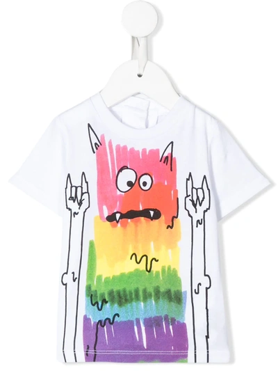 Stella Mccartney Babies' Rock Rainbow Monster T-shirt In White