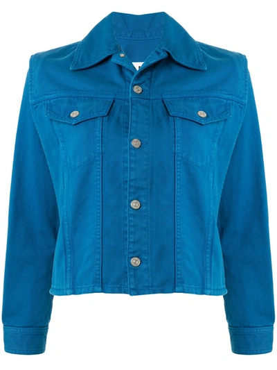 Mm6 Maison Margiela Cropped Denim Jacket In Blue