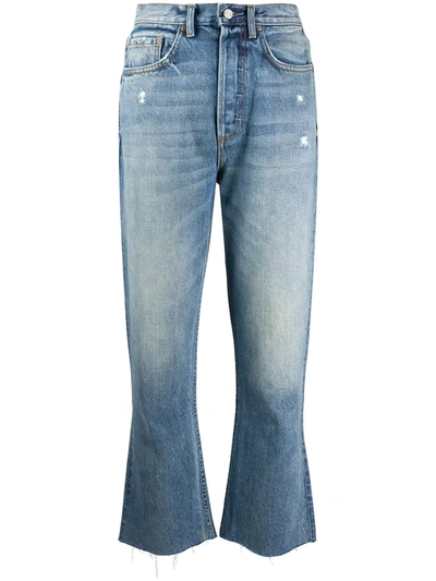Boyish Denim Darcy Cropped Flared Jeans In Blue