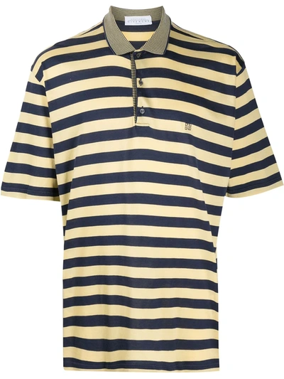 Pre-owned Givenchy 1990s Striped Polo Shirt In Yellow