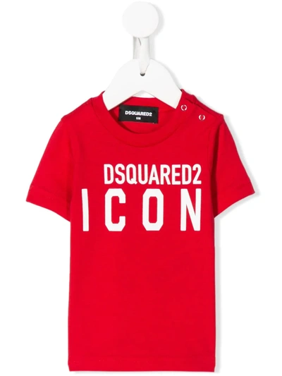 Dsquared2 Red T-shirt For Babykids With Logo