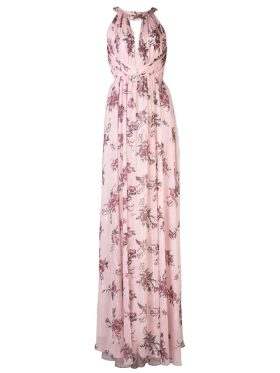 Marchesa Notte Bridesmaids Halterneck Floral Bridesmaid Dress In Pink