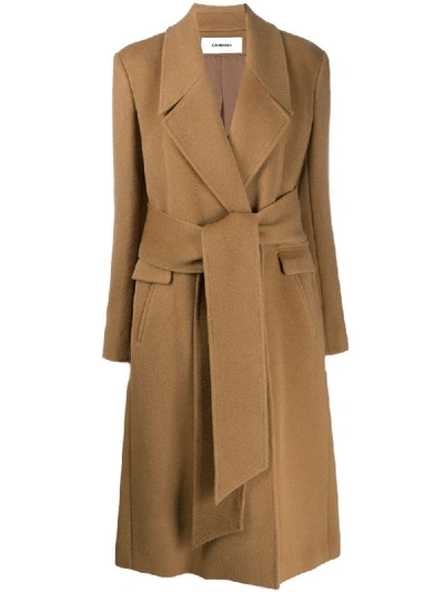 Chalayan Wrap Belted Coat In Brown