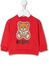 Moschino Babies' Teddybear Long Sleeve Sweatshirt In Red