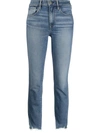 3x1 High-waisted Distressed Cropped Jeans In Blue