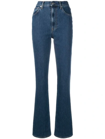 Helmut Lang Femme High Waisted Bootcut Jeans In Blue