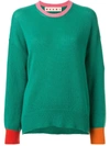 Marni Contrasting Detail Jumper In Green