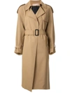 Marni Contrast Stitch Detail Trench Coat In Brown